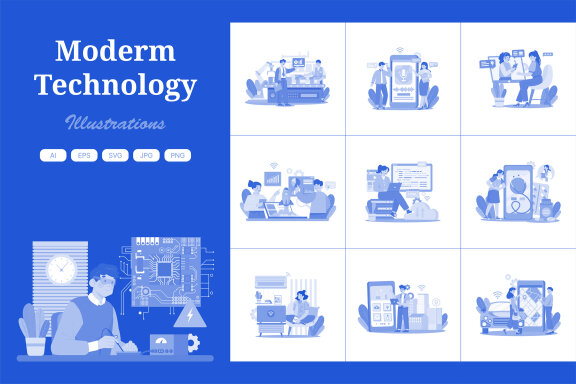 M682_Modern Technology Illustration Pack 2