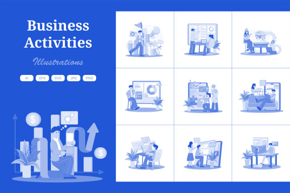 M678_Business Activities Illustration Pack