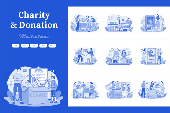 M657_Charity and Donation Illustration Pack