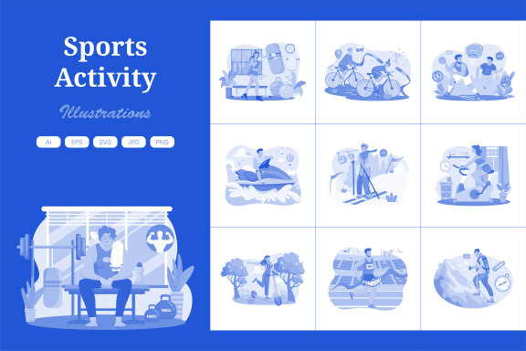 M629_Sports Activity Illustration Pack 1
