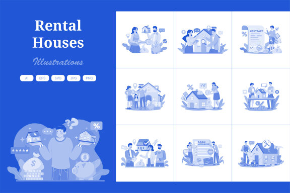 M624_Online Rent Home Illustration Pack 2