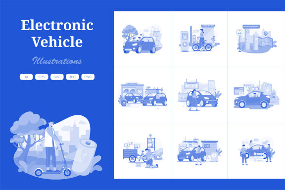 M608_Electronic Vehicle Illustration Pack