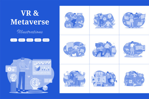 M584_VR Metaverse Illustration Pack