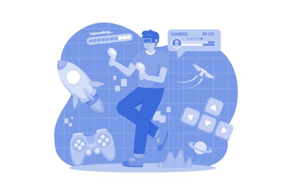 M584_VR Metaverse Illustration Pack