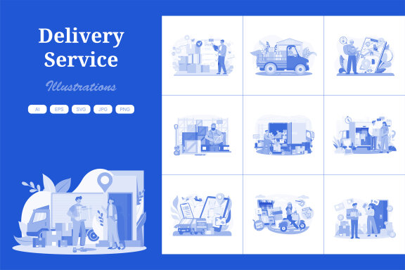 M582_Delivery Service Illustration Pack