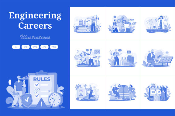 M572_Engineering Careers Illustration Pack