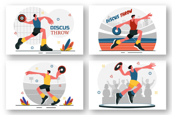 9 Discus Throw Playing Illustration