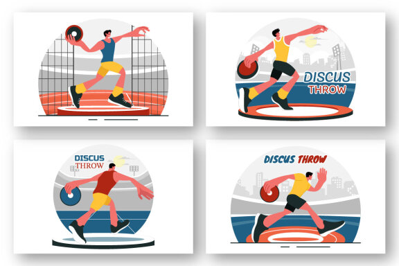 9 Discus Throw Playing Illustration