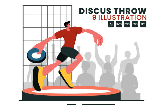 9 Discus Throw Playing Illustration