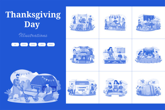 M547_ Thanksgiving Day Illustration Pack