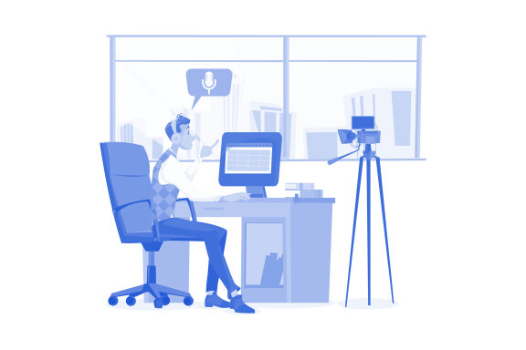 M536_Live Stream & Podcast Illustration Pack
