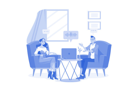 M536_Live Stream & Podcast Illustration Pack