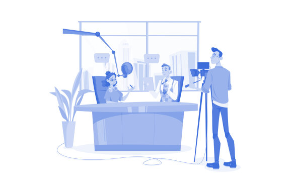 M536_Live Stream & Podcast Illustration Pack