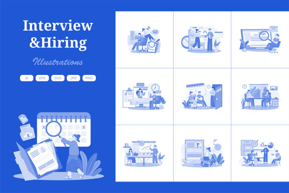 M528_Interview & Hiring Illustration Pack