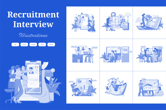 M502_Interview & Hiring Illustration Pack