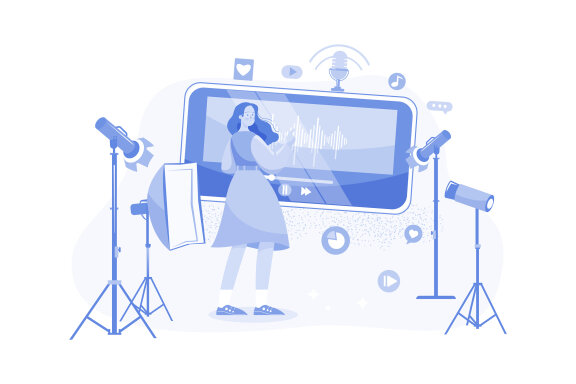 M498_Live Stream & Podcast Illustration Pack