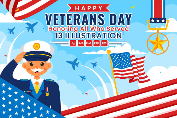 13 Happy Veterans Day Illustration