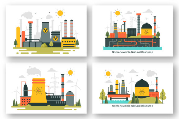 9 Nonrenewable Natural Resources Illustration 