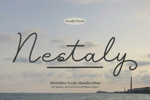 Nestaly | Monoline Script Handwritten