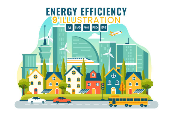 9 Energy Efficiency in the City Illustration