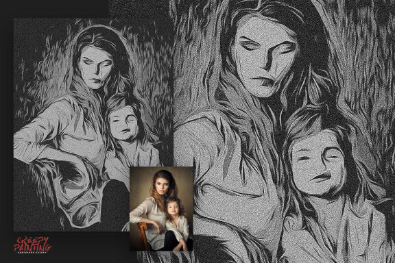 Creepy Painting Photoshop Action