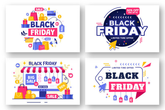 12 Black Friday Sale Event Illustration