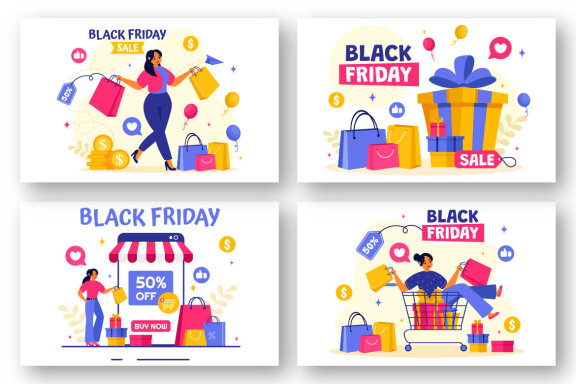 12 Black Friday Sale Event Illustration