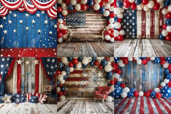4th of July Digital Backdrop Bundle