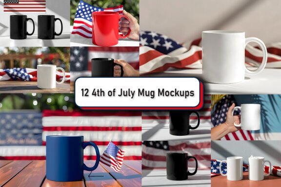 4th of July Mug Mockup Bundle