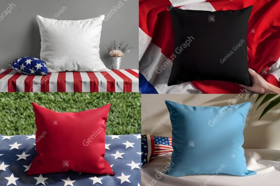 4th of July Throw Pillow Mockup Bundle