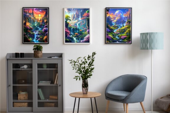 DIY 5D Diamond Landscape Poster Bundle