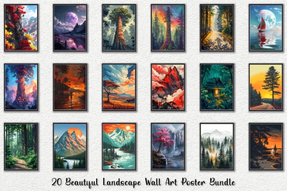 Beautiful Landscape Wall Art Poster Bundle