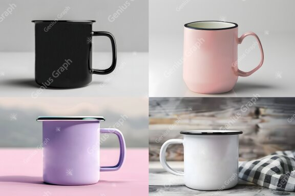 Enamel Camping Mug Mockup Bundle
