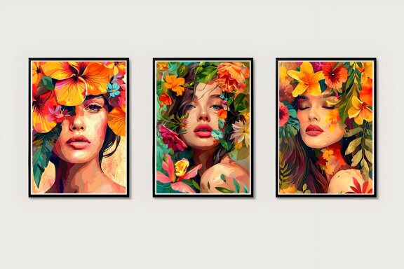 Flower Girl Portrait Wall Art Poster Bundle
