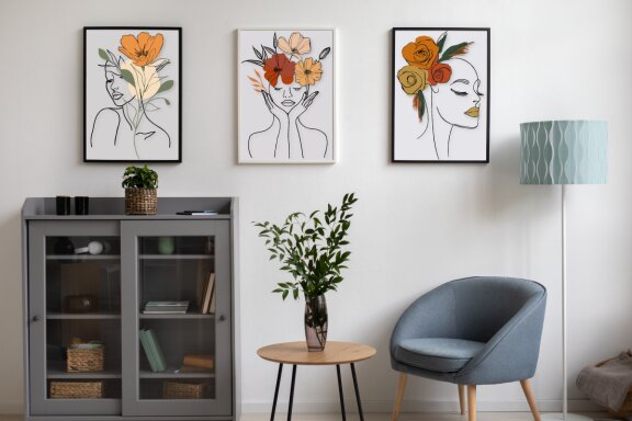 Boho Woman Line Art Wall Poster Bundle