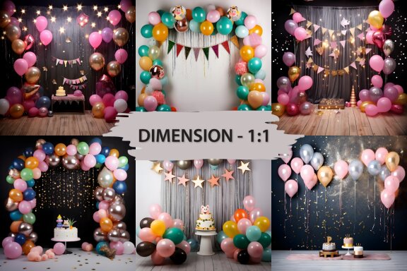 Happy Birthday Digital Backdrop Bundle