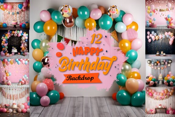 Happy Birthday Digital Backdrop Bundle