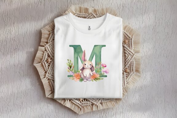 Floral Alphabet with Cute Animal Clipart Bundle