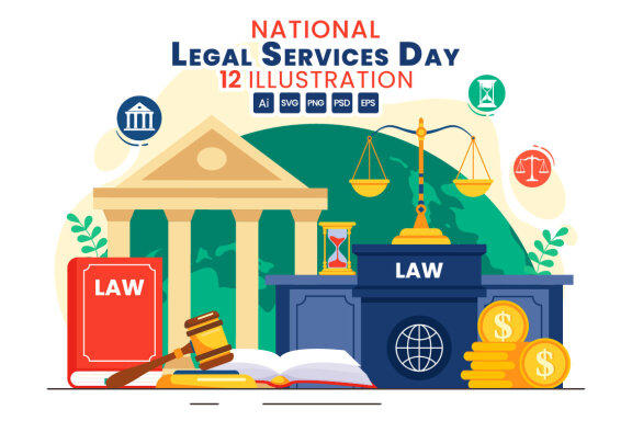 12 National Legal Services Day Illustration