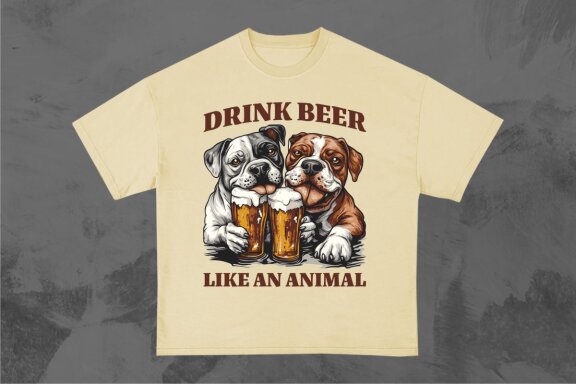 Animals Drinking Beer T-shirt Designs Bundle