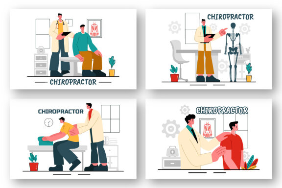 9 Chiropractor Physiotherapy Rehabilitation Illustration