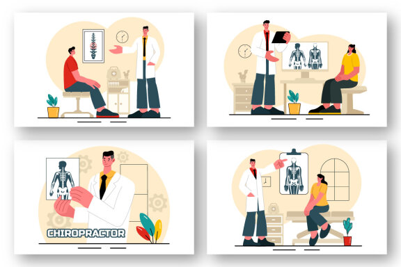 9 Chiropractor Physiotherapy Rehabilitation Illustration
