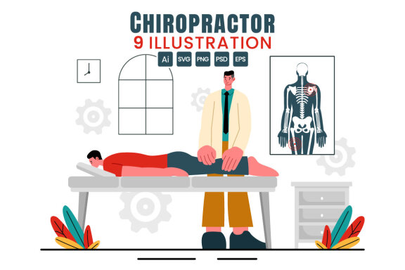 9 Chiropractor Physiotherapy Rehabilitation Illustration