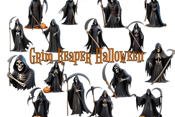 Grim Reaper Halloween Clipart
