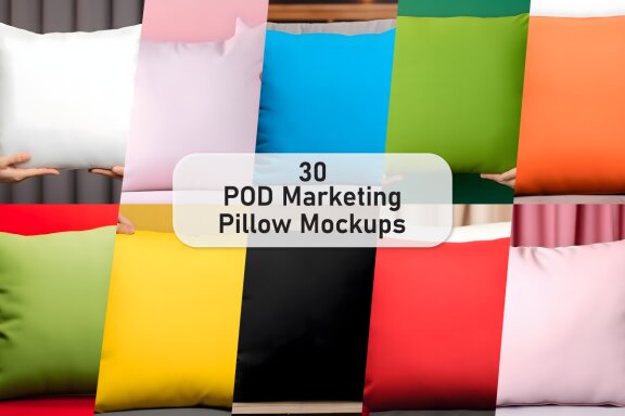 POD Marketing Throw Pillow Mockup Bundle