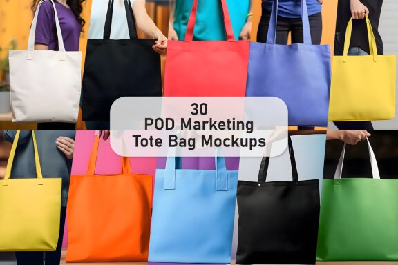 POD Marketing Tote Bag Mockup Bundle