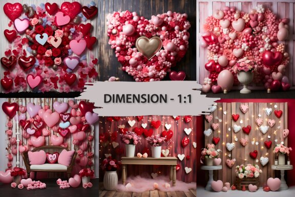 Valentine's Day Digital Backdrop Bundle