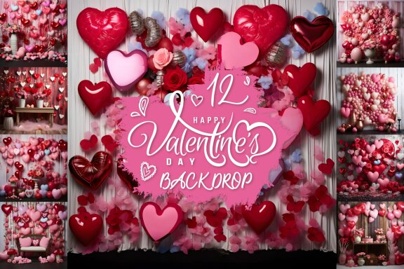 Valentine's Day Digital Backdrop Bundle