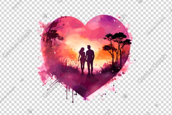 Valentine Heart Shape Couple Clipart Bundle