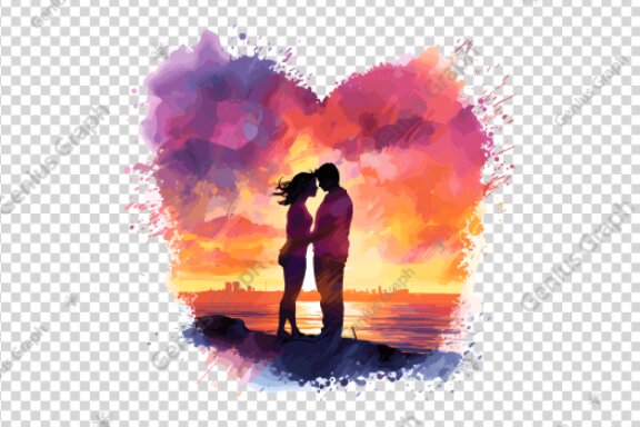 Valentine Heart Shape Couple Clipart Bundle